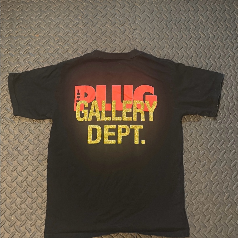Gallery Dept Black Tee with Red and Yellow Print